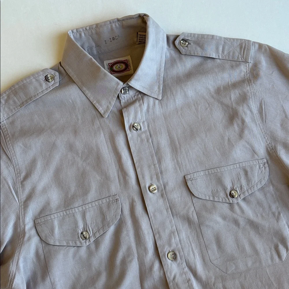 Vintage‎ 80’s Banana Republic Khaki Safari Short Sleeve Shirt Mens Size Small